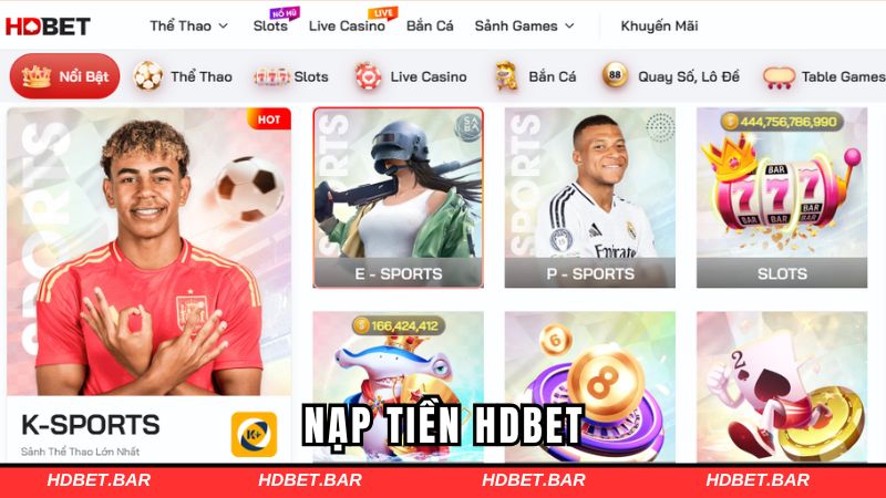 nạp tiền hdbet